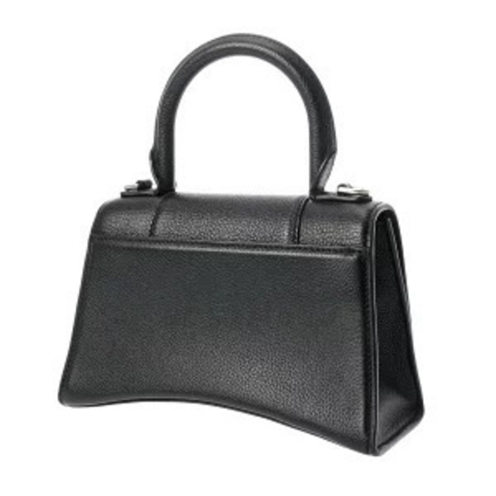 Balenciaga Hourglass Black Leather U Handbag XS